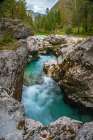 Slovenia, Triglav National Park, Soca River. Landscape with river in gorge. Art Print